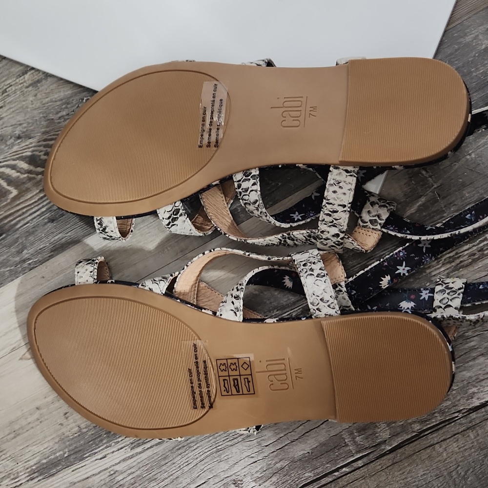 Cabi Athena Leather Python Gladiator Sandals - Picture 5 of 5
